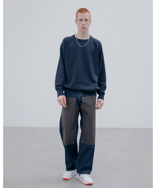 uniform experiment(ユニフォームエクスペリメント)の「LEATHER DOUBLE KNEE DENIM PAINTER PANTS(デニムパンツ・メンズ・ブラック/インディゴブルー・2/1/4/3/5)」の8枚目の写真