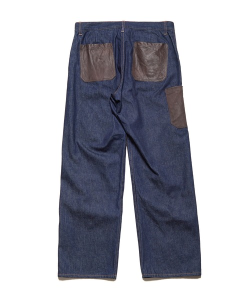 uniform experiment(ユニフォームエクスペリメント)の「LEATHER DOUBLE KNEE DENIM PAINTER PANTS(デニムパンツ・メンズ・ブラック/インディゴブルー・2/1/4/3/5)」の9枚目の写真