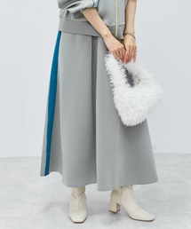 Fizz（フィズ）の「サイドラインピケスカート（デニムパンツ）」