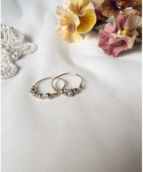 tone（トーン）の「【marumusubi】Crystal  ring(MA)（リング・レディース・ゴールド・FREE）」の2枚目の写真