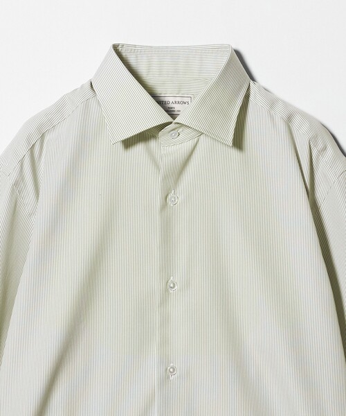 UNITED ARROWS（ユナイテッドアローズ）の「イージーケア AG キャンディーストライプ セミワイドカラーシャツ ー抗菌防臭ー（シャツ/ブラウス・メンズ・ライム・41cm/39cm/38cm/40cm）」の4枚目の写真