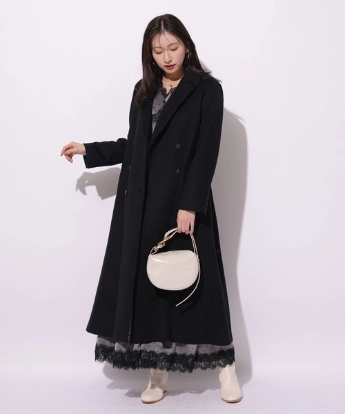 Mystrada（マイストラーダ）の「ドット×レースサテンワンピース（ワンピース・レディース・チャコールグレー/ベージュ系その他・38/36）」の14枚目の写真