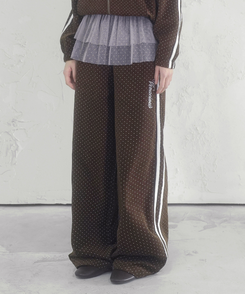 Vivacious（ビバシャス）の「Micro Dot Pattern Pants BROWN（スウェットパンツ・レディース・ブラウン・MEDIUM/SMALL）」の2枚目の写真