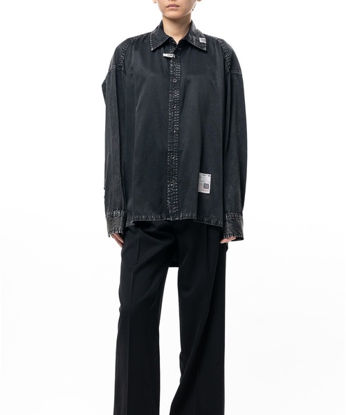 Maison MIHARA YASUHIRO(メゾンミハラヤスヒロ)の「Vintage Like Satin Shirt(シャツ/ブラウス・レディース・ブラック・38/36)」の2枚目の写真