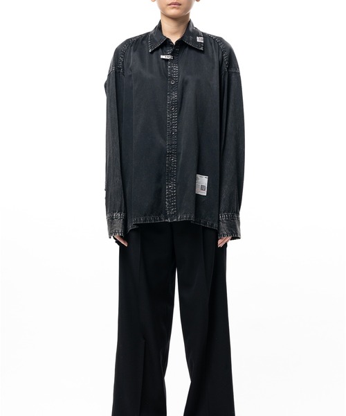 Maison MIHARA YASUHIRO(メゾンミハラヤスヒロ)の「Vintage Like Satin Shirt(シャツ/ブラウス・レディース・ブラック・38/36)」の8枚目の写真