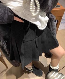プリーツスカート コーデュロイミニ丈スカート