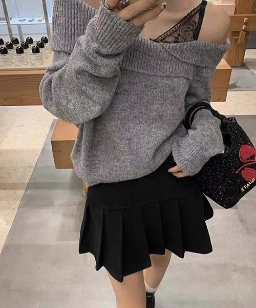 gossip！ロサンゼルス（ゴシップロサンゼルス）の「プリーツスカート コーデュロイミニ丈スカート（スカート・レディース・ブラウン/ブラック・M/S）」の8枚目の写真
