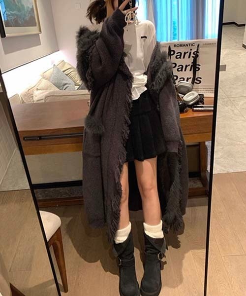 gossip！ロサンゼルス（ゴシップロサンゼルス）の「プリーツスカート コーデュロイミニ丈スカート（スカート・レディース・ブラウン/ブラック・M/S）」の6枚目の写真
