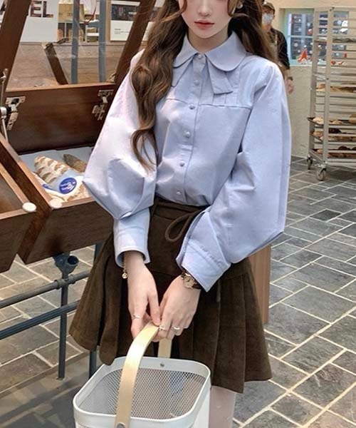 gossip！ロサンゼルス（ゴシップロサンゼルス）の「プリーツスカート コーデュロイミニ丈スカート（スカート・レディース・ブラウン/ブラック・M/S）」の17枚目の写真