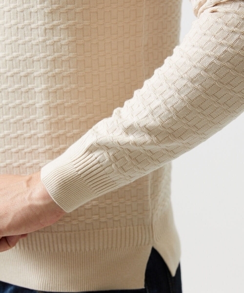 MICHEL KLEIN HOMME   （ミッシェルクランオム）の「クラシカルクルーネックニット（ニット/セーター・メンズ・ホワイト/ライトブルー/ベージュ・MEDIUM/LARGE/X-LARGE）」の10枚目の写真