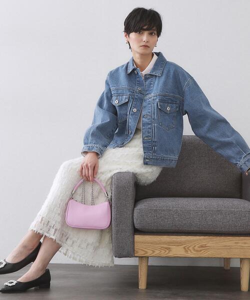 OPAQUE.CLIP（オペークドットクリップ）の「【2WAY】ボールチェーンミニショルダー（ショルダーバッグ・レディース・ブラック/ベビーピンク/ライトイエロー系・00）」の7枚目の写真