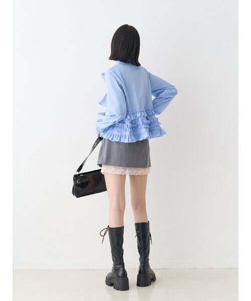 jouetie(ジュエティ)の「リボンタイフリルショートシャツ(シャツ/ブラウス・レディース・ブラック/オフホワイト/ブルー・MEDIUM)」の18枚目の写真