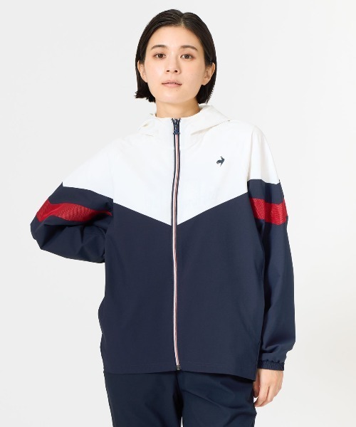 le coq sportif（ルコックスポルティフ）の「【ルコックスポルティフ】撥水/遮熱/ストレッチサンスクリーンクロスジャケット　ウィンドブレーカー（ナイロンジャケット・レディース・ネイビー/ピンク/ホワイト/ブルー・S/M/L/XL）」の17枚目の写真