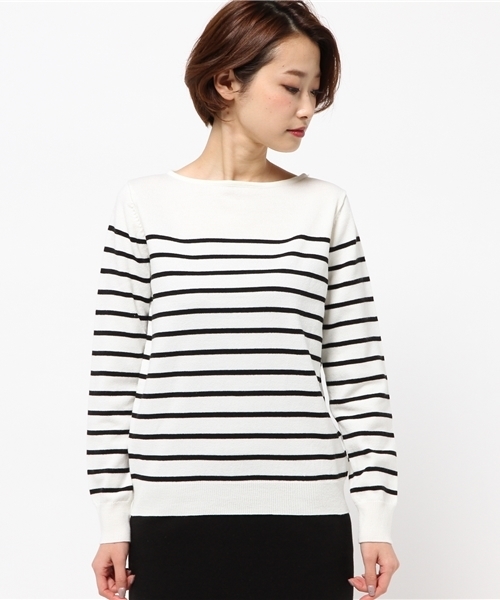 MOUSSY（マウジー）の「Border POK（ニット/セーター・レディース・グレー系その他/ホワイト系その他/キャメル・FREE）」の7枚目の写真