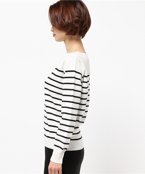 MOUSSY（マウジー）の「Border POK（ニット/セーター・レディース・グレー系その他/ホワイト系その他/キャメル・FREE）」の8枚目の写真