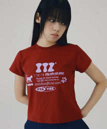 ITZ OFFICIAL LOGO CROP T SHIRT - RED