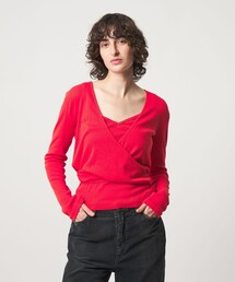 6 | ＜6(ROKU)＞パターンメッシュ カシュクール カーディガン(カーディガン/ボレロ)