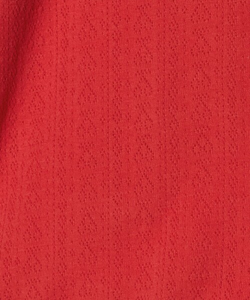 6（ロク）の「＜6(ROKU)＞パターンメッシュ カシュクール カーディガン（カーディガン/ボレロ・レディース・オリーブ/レッド・FREE）」の14枚目の写真