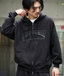 CORPUS　SELECT（コーパストーキョー）の「【THRASHER/スラッシャー】裏毛 ロゴデザイン ジップアップパーカー※Sサイズのみショート丈デザイン※（パーカー）」