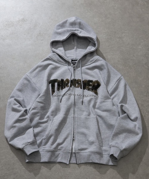 THRASHER（スラッシャー）の「【THRASHER/スラッシャー】裏毛 ロゴデザイン ジップアップパーカー※Sサイズのみショート丈デザイン※（パーカー・メンズ・ブラック系3/ピンク/アッシュグレー/ブラック系2/ブラック系1・XL/L/M/S-Short）」の22枚目の写真
