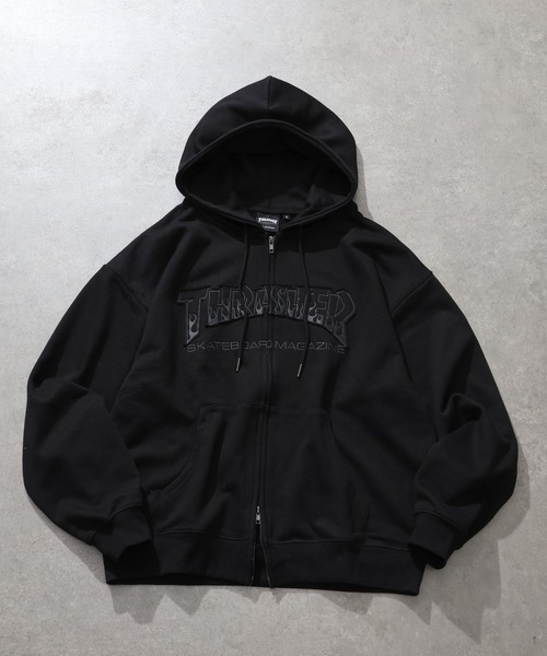 THRASHER（スラッシャー）の「【THRASHER/スラッシャー】裏毛 ロゴデザイン ジップアップパーカー※Sサイズのみショート丈デザイン※（パーカー・メンズ・ブラック系3/ピンク/アッシュグレー/ブラック系2/ブラック系1・XL/L/M/S-Short）」の18枚目の写真