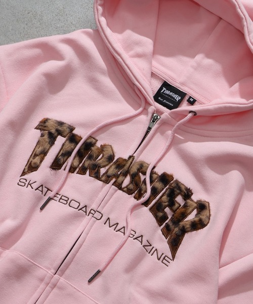 THRASHER（スラッシャー）の「【THRASHER/スラッシャー】裏毛 ロゴデザイン ジップアップパーカー※Sサイズのみショート丈デザイン※（パーカー・メンズ・ブラック系3/ピンク/アッシュグレー/ブラック系2/ブラック系1・XL/L/M/S-Short）」の8枚目の写真