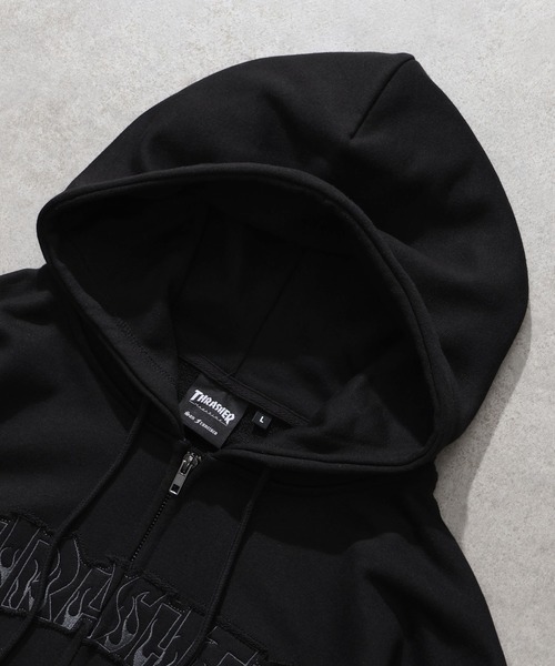 THRASHER（スラッシャー）の「【THRASHER/スラッシャー】裏毛 ロゴデザイン ジップアップパーカー※Sサイズのみショート丈デザイン※（パーカー・メンズ・ブラック系3/ピンク/アッシュグレー/ブラック系2/ブラック系1・XL/L/M/S-Short）」の10枚目の写真