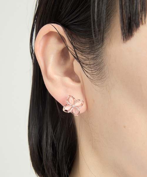 Zoule(ゾーラ)の「Zoule ゾーラ:”New me”シリーズ sweeten 桜 さくら サクラ ピアス(ピアス(両耳用)・レディース・ピンクゴールド・FREE)」の4枚目の写真