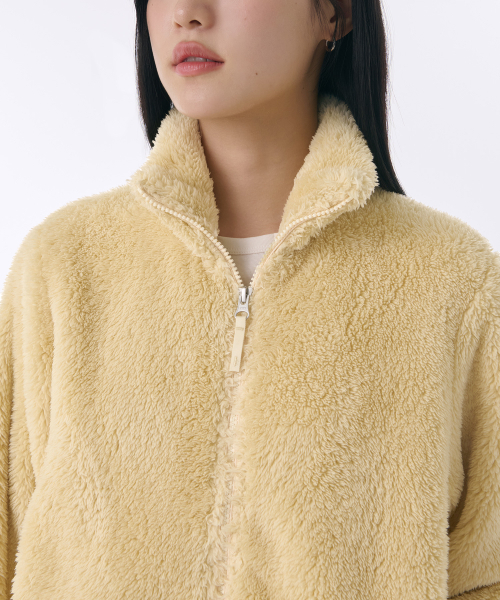 MUSINSA STANDARD WOMAN（ムシンサスタンダードウーマン）の「ウィメンズシャギーフリースジップアップジャケット[バター]（その他アウター・レディース・その他・M/L/S）」の4枚目の写真