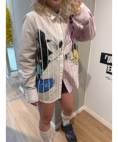 Desigual(デシグアル)の「ミッキー&ミニー ストライプ カラーブロック シャツ ディズニー(シャツ/ブラウス・レディース・ホワイト・S/M/L/XL/XS)」の12枚目の写真