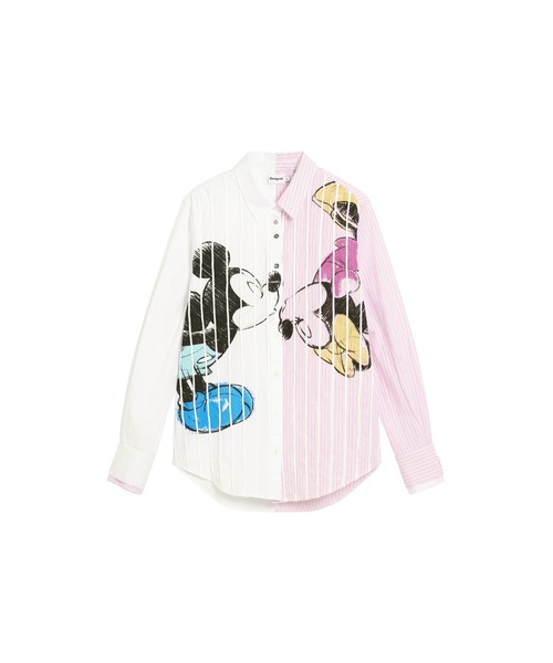 Desigual(デシグアル)の「ミッキー&ミニー ストライプ カラーブロック シャツ ディズニー(シャツ/ブラウス・レディース・ホワイト・S/M/L/XL/XS)」の13枚目の写真