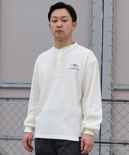 TOY MACHINE(トイ マシーン)の「TOY MACHINE/トイマシーン 長袖 Tシャツ ロンT サーマル ヘンリーネック MTMPGLT4(Tシャツ/カットソー・メンズ・オフホワイト/チャコールグレー・M/L/XL)」の3枚目の写真