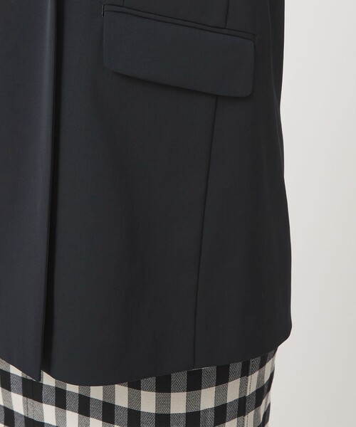 green label relaxing（グリーンレーベルリラクシング）の「［size SHORTあり］サラフール ノーラペル ジレ ストレッチ UVカット（ノーカラージャケット・レディース・ベージュ/ネイビー・FREE/SHORT）」の21枚目の写真