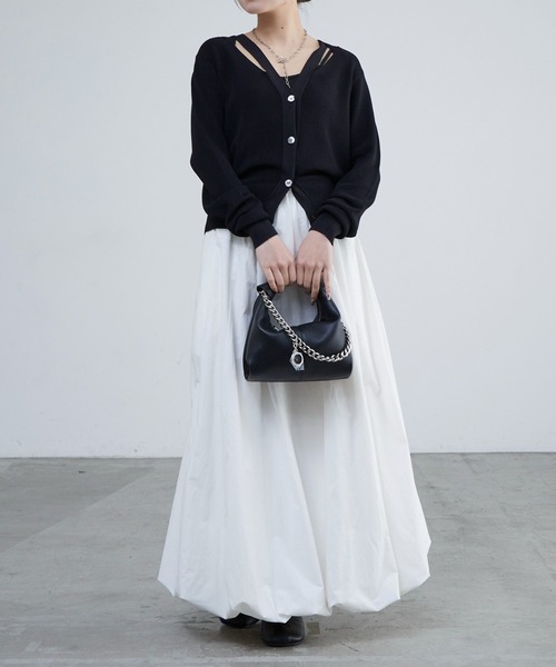 Lui's（ルイス）の「襟デザインVカーディガン（カーディガン/ボレロ・レディース・ブラック/グレイッシュベージュ/オレンジ・FREE）」の15枚目の写真