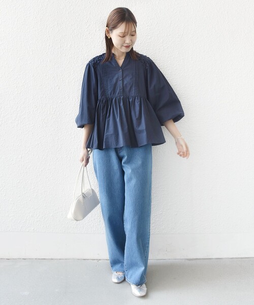 SHIPS(シップス)の「【WEB限定】〈手洗い可能〉ショルダー 刺繍 タック ブラウス(シャツ/ブラウス・レディース・オフホワイト/ライトイエロー/ネイビー・ONE SIZE)」の21枚目の写真