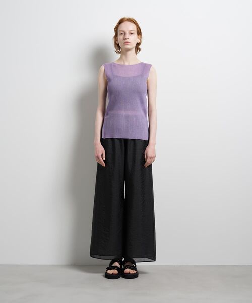 LANVIN en Bleu（ランバンオンブルー）の「シアーリブボートネックニット（ニット/セーター・レディース・ブラック/グレー/ライトパープル・38）」の15枚目の写真