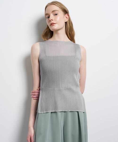 LANVIN en Bleu（ランバンオンブルー）の「シアーリブボートネックニット（ニット/セーター・レディース・ブラック/グレー/ライトパープル・38）」の4枚目の写真