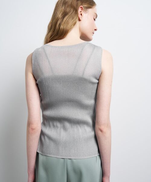 LANVIN en Bleu（ランバンオンブルー）の「シアーリブボートネックニット（ニット/セーター・レディース・ブラック/グレー/ライトパープル・38）」の6枚目の写真