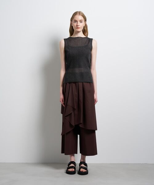 LANVIN en Bleu（ランバンオンブルー）の「シアーリブボートネックニット（ニット/セーター・レディース・ブラック/グレー/ライトパープル・38）」の8枚目の写真
