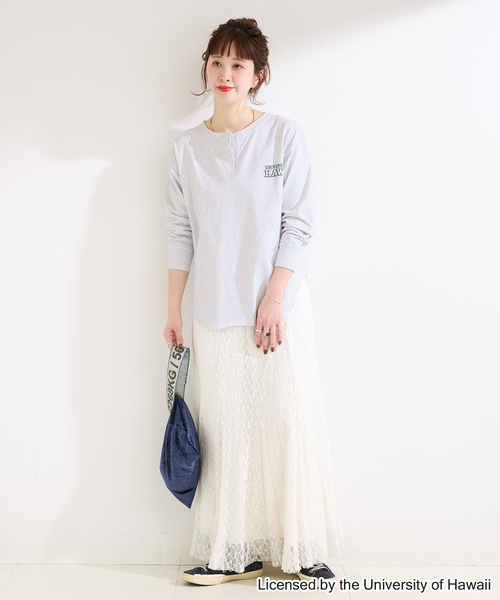 GOOD ROCK SPEED(グッドロックスピード)の「GOOD ROCK SPEED / グッドロックスピード Henley LS shirts(Tシャツ/カットソー・レディース・レッド/ネイビー/ライトグレー・FREE)」の5枚目の写真