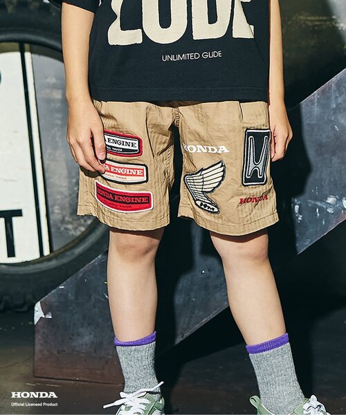 F.O.KIDS(エフオーキッズ)の「HONDAコラボハーフパンツ(その他パンツ・キッズ・ベージュ/ブラック/カーキ・80/90/100/110/120/130/140/150)」の2枚目の写真