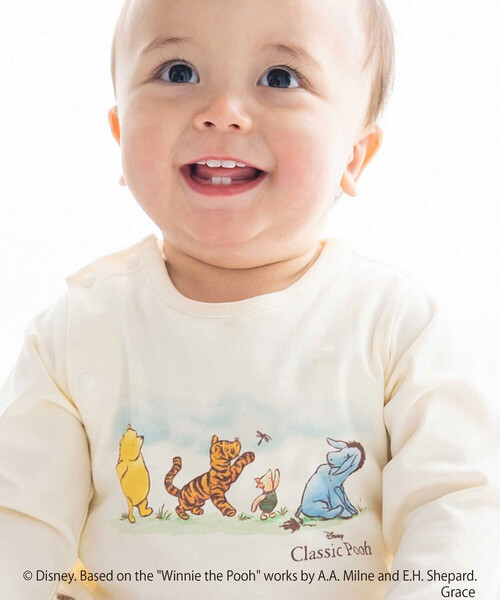 fillot de bebe reduction（フィヨデュベベルダクティオン）の「【お揃い】【クラシックプー】カバーオール(70~80cm)（ロンパース・キッズ・ベージュ系その他・80ｃｍ/70cm）」の3枚目の写真