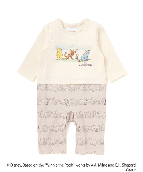 fillot de bebe reduction（フィヨデュベベルダクティオン）の「【お揃い】【クラシックプー】カバーオール(70~80cm)（ロンパース・キッズ・ベージュ系その他・80ｃｍ/70cm）」の4枚目の写真