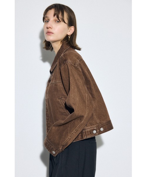 AZUL by moussy(アズールバイマウジー)の「【サイズ,身長別画像あり】AZUL DENIM ダブルジップブルゾン(デニムジャケット・レディース・ブルー/ブラウン・SMALL/MEDIUM)」の6枚目の写真