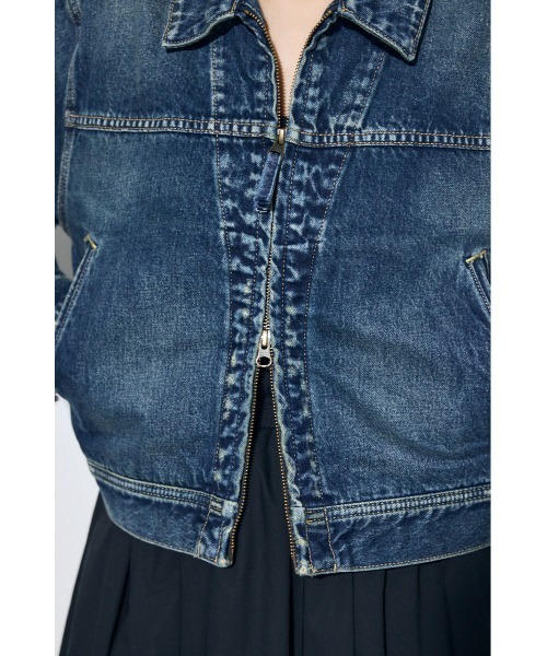 AZUL by moussy(アズールバイマウジー)の「【サイズ,身長別画像あり】AZUL DENIM ダブルジップブルゾン(デニムジャケット・レディース・ブルー/ブラウン・SMALL/MEDIUM)」の20枚目の写真