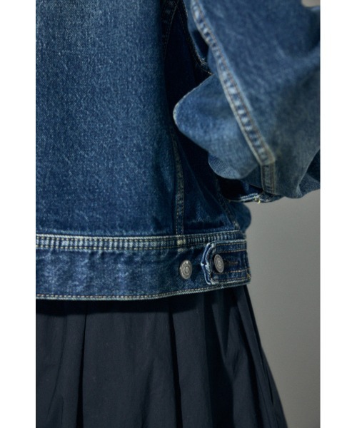 AZUL by moussy(アズールバイマウジー)の「【サイズ,身長別画像あり】AZUL DENIM ダブルジップブルゾン(デニムジャケット・レディース・ブルー/ブラウン・SMALL/MEDIUM)」の22枚目の写真