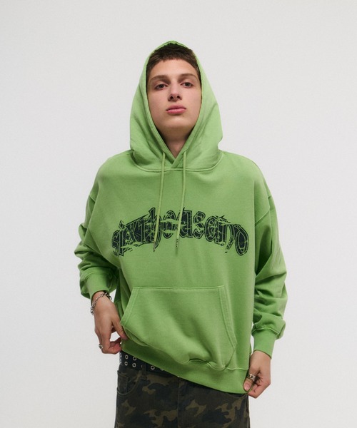 ILL'S(イルズ)の「ARCH LOGO PULLOVER HOODIE / アーチロゴ プルオーバー フーディ メンズ レディース ユニセックス(スウェット・メンズ・ライム/ブラック/チャコールグレー/グレー・M/L)」の9枚目の写真