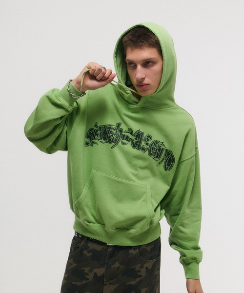 ILL'S(イルズ)の「ARCH LOGO PULLOVER HOODIE / アーチロゴ プルオーバー フーディ メンズ レディース ユニセックス(スウェット・メンズ・ライム/ブラック/チャコールグレー/グレー・M/L)」の10枚目の写真