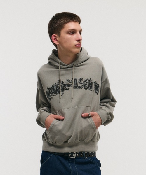 ILL'S(イルズ)の「ARCH LOGO PULLOVER HOODIE / アーチロゴ プルオーバー フーディ メンズ レディース ユニセックス(スウェット・メンズ・ライム/ブラック/チャコールグレー/グレー・M/L)」の17枚目の写真