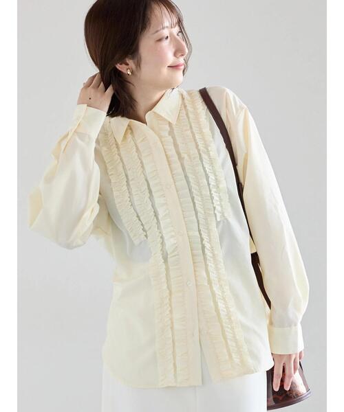 Te chichi（テチチ）の「フロントフリルシャツ（シャツ/ブラウス・レディース・ブルー/オフホワイト/イエロー/ピンク・F）」の3枚目の写真